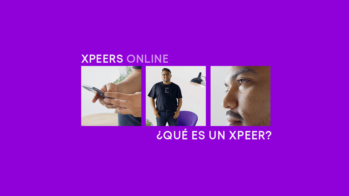Qué son los Xpeers. Tres fotos de un Xpeer de Nu Colombia, una de ellas de sus manos.