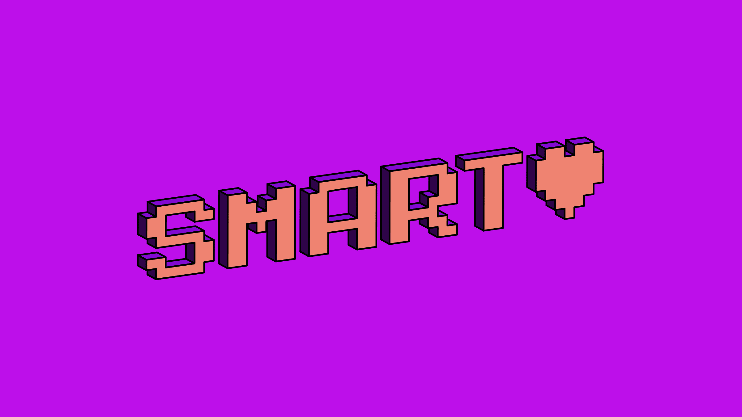 Metas SMART: qué son y cómo aplicarlas en tu vida Una gráfica morada con la palabra SMART y un corazón en color naranja.