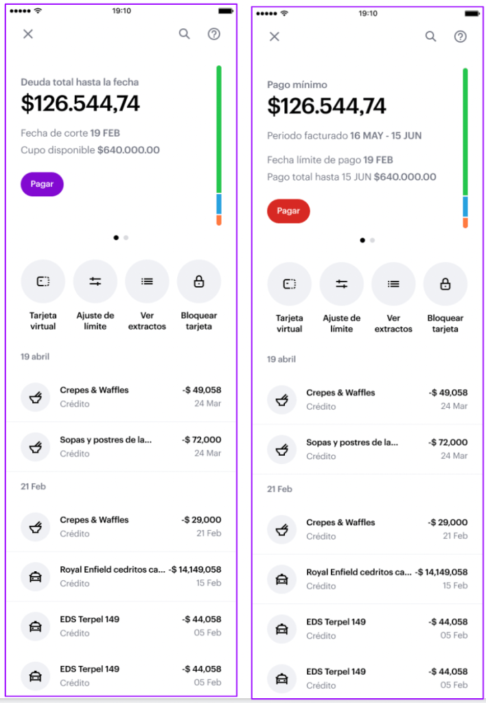 Imagen de celular en la app de Nu en la sección de ajuste de límite de crédito.