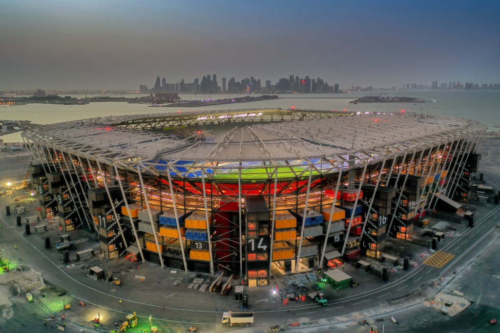 Vista aérea del Stadium 974 de Catar. (Foto: FIFA. "FIFA World Cup Qatar 2022 Venue Aerial Views")