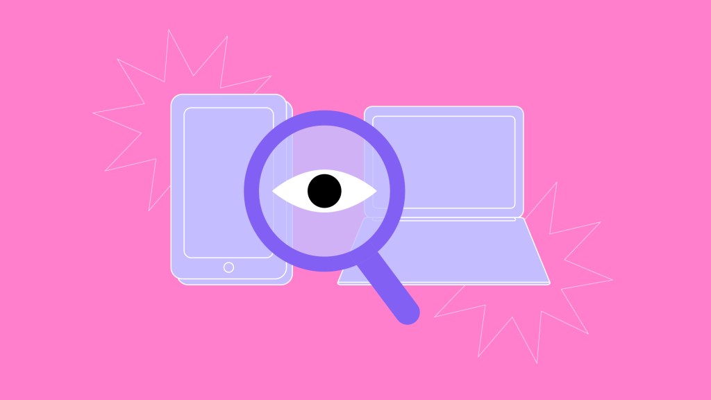 Pérdida de celular: tenía la app de Nu Imagen de un celular y una computadora con una lupa. Pérdida de celular: tenía la app de Nu