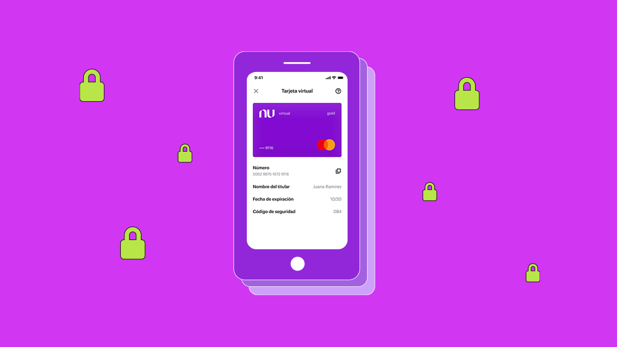 Tarjeta virtual: ¿por qué deberías priorizar su uso sobre la física en compras online? Ilustración de la Tarjeta Virtual Nu: deberías priorizar su uso sobre la física en compras online.