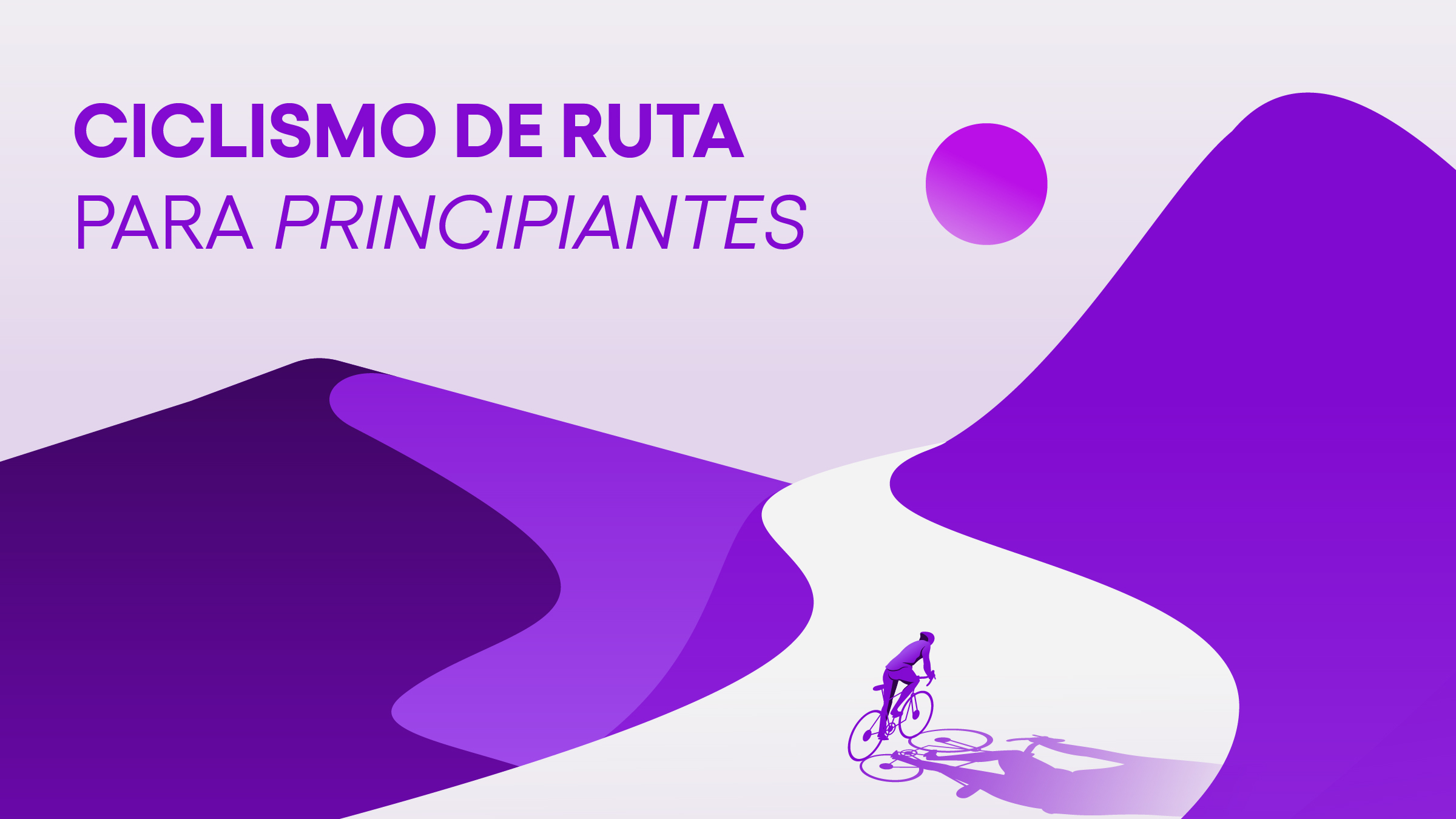 Ilustración de ciclista rodando por las carreteras del país. Ciclismo de ruta para principiantes.