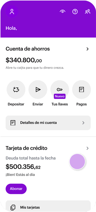 Gif con los pasos para crear una tarjeta virtual de crédito temporal