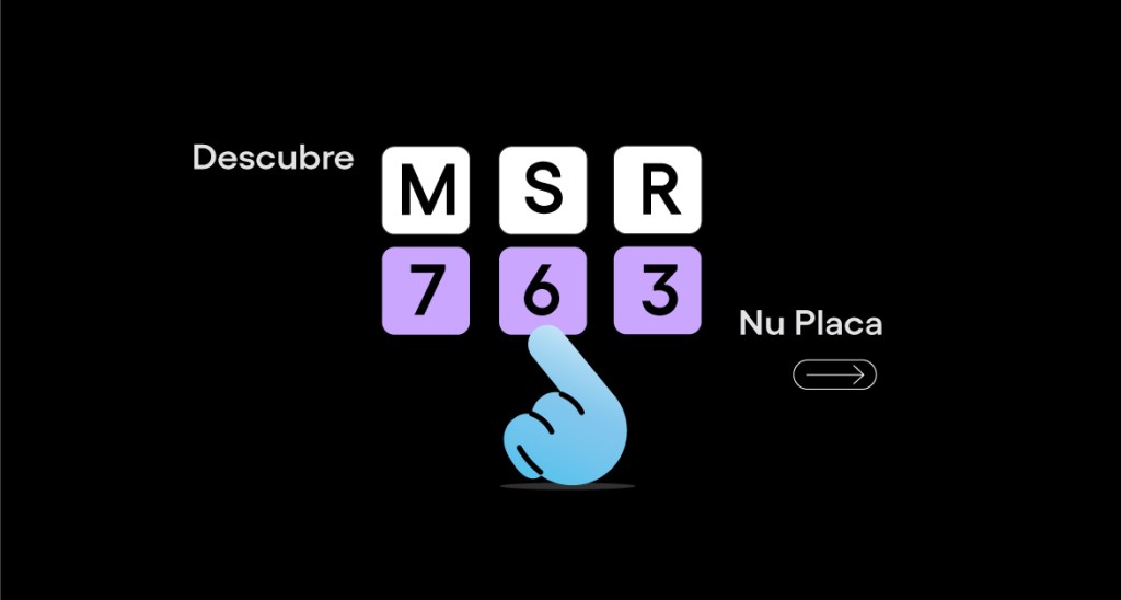 Imagen de Nu Placa y los detalles de la cuenta de ahorros Nu en la pantalla de un celular.