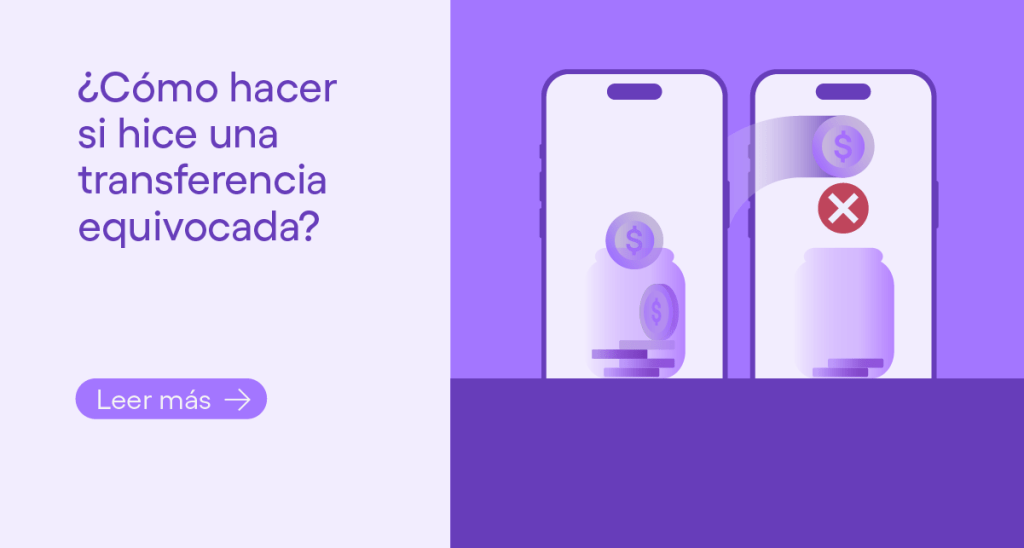 Imagen de celulares realizando una transferencia, que indica que fue una transferencia equivocada.