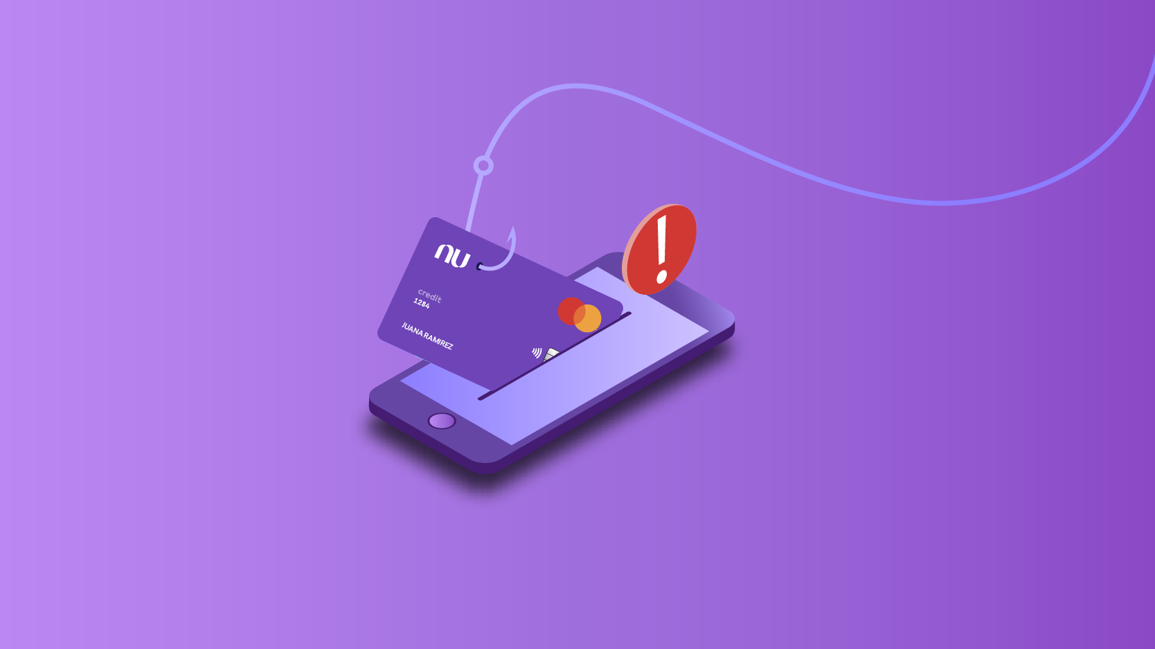 Imagen de celular que pierde los datos de la tarjeta de crédito de Nu. Vishing: ¿Cómo funciona?