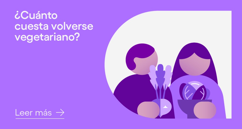 Ilustración de una pareja vegetariana. ¿Cuánto te cuesta volverte vegetariano?