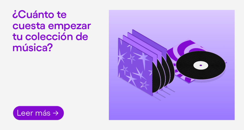 Ilustración de vinilos. Descubre cuánto te cuesta empezar tu colección de música.