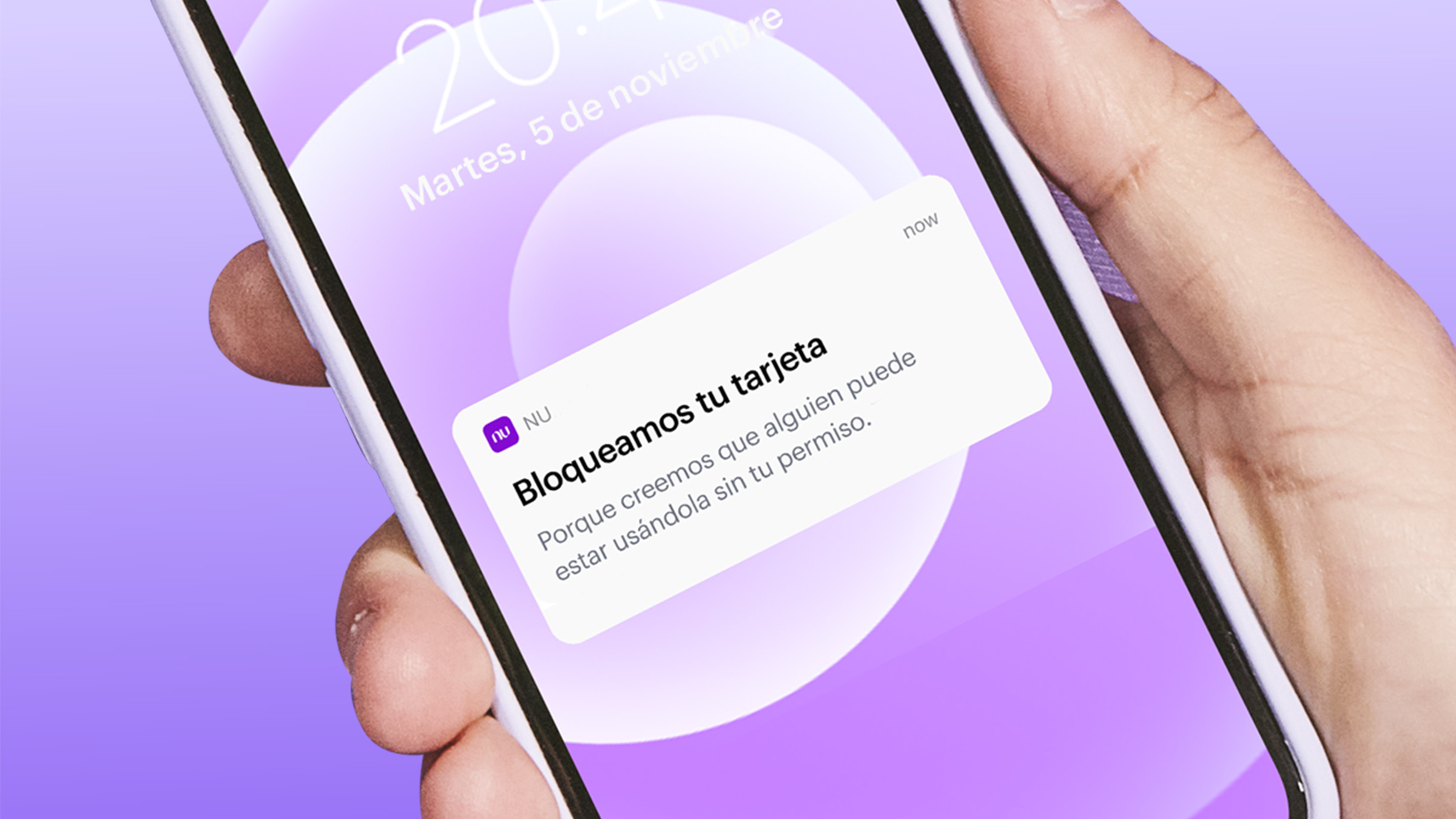 Imagen con la notificación de un bloqueo preventivo. Protegemos tu cuenta con bloqueos preventivos.