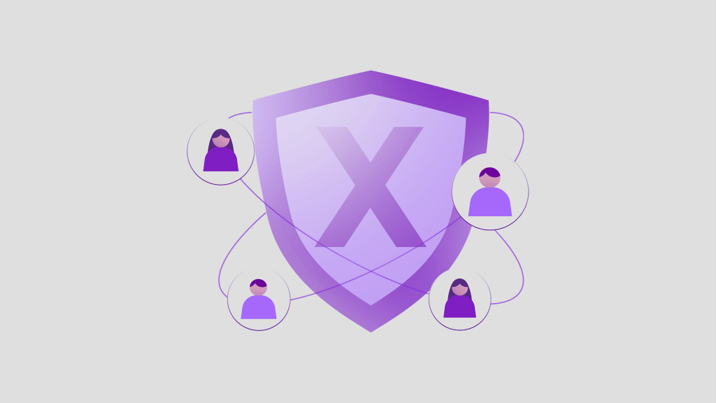 X-Shield: El escudo que blinda la experiencia de nuestros Nubankers y Usuarios. Ilustración del escudo de X-Shield: Que blinda la experiencia de nuestros Nubankers y Usuarios.