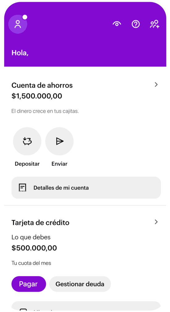 Pasos para ver o modificar tu PIN de la cuenta Nu en la App Nu.