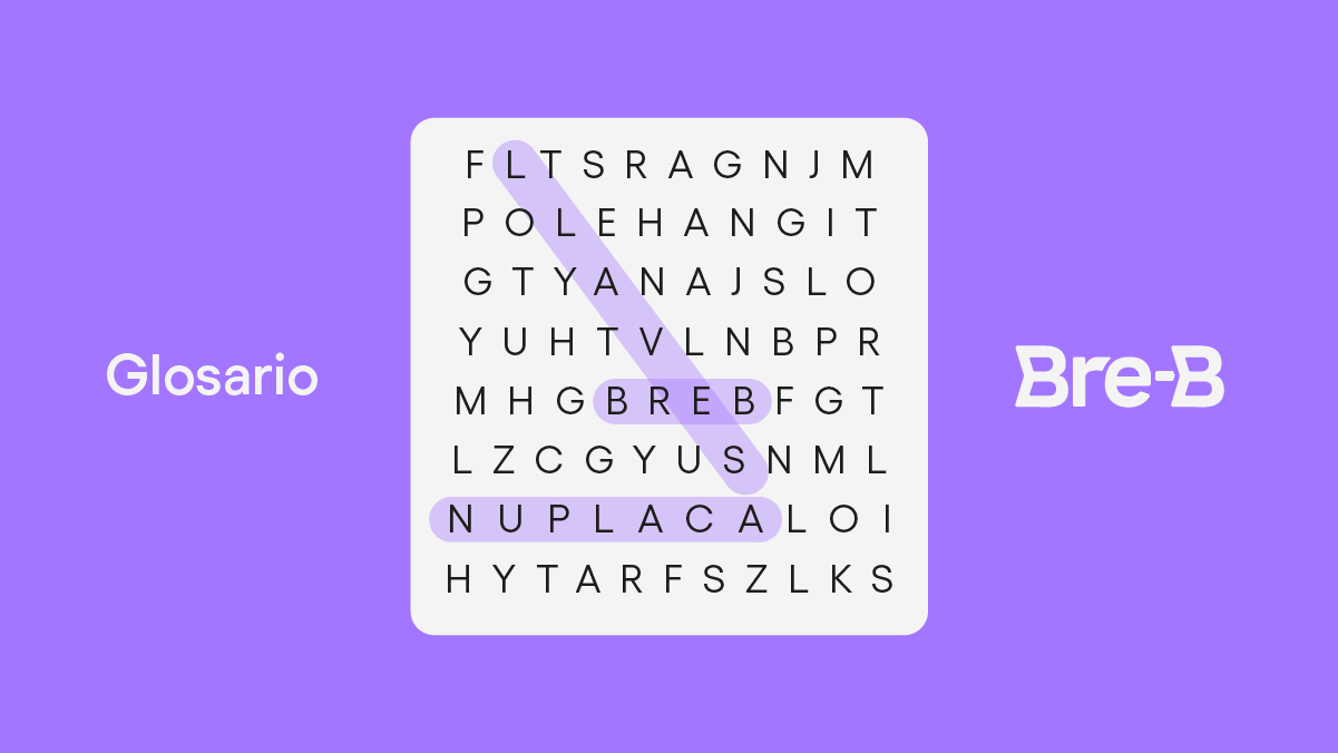 Glosario Bre-B: los términos que debes conocer Ilustración de sopa de letras con términos claves. Glosario Bre-B: los términos que debes conocer.