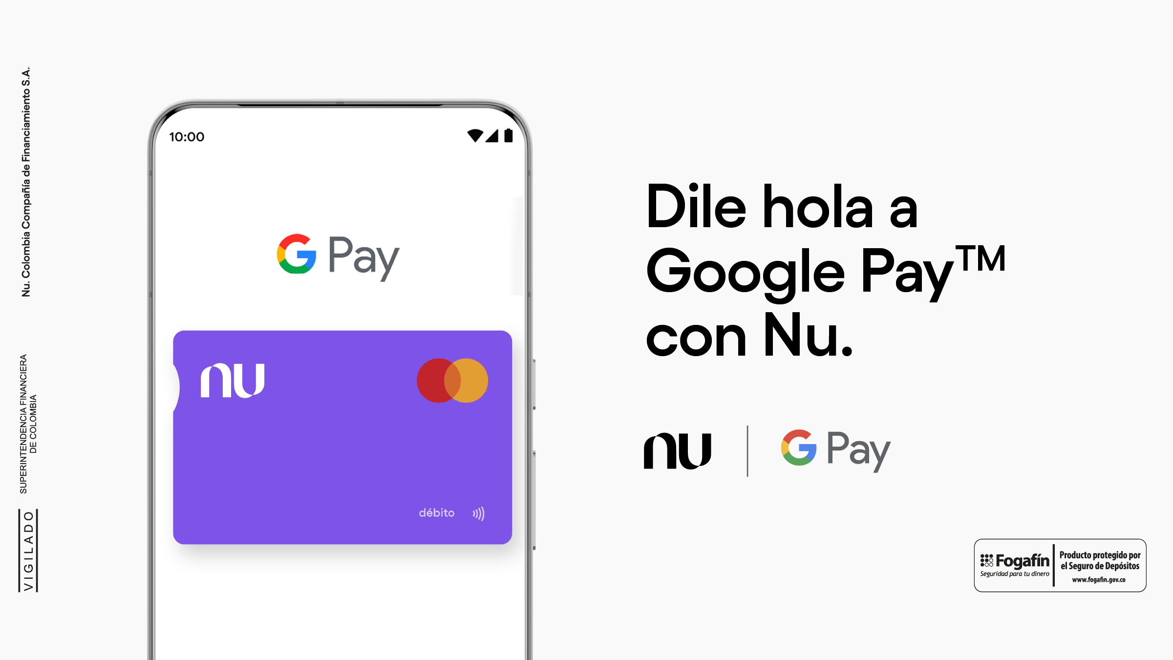 Ilustración de Google Wallet y tu Cuenta Nu. Usa Google Wallet con tu Cuenta Nu.