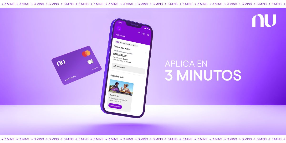 Imagen de la app de Nu. Solicita tu Tarjeta de Crédito Nu