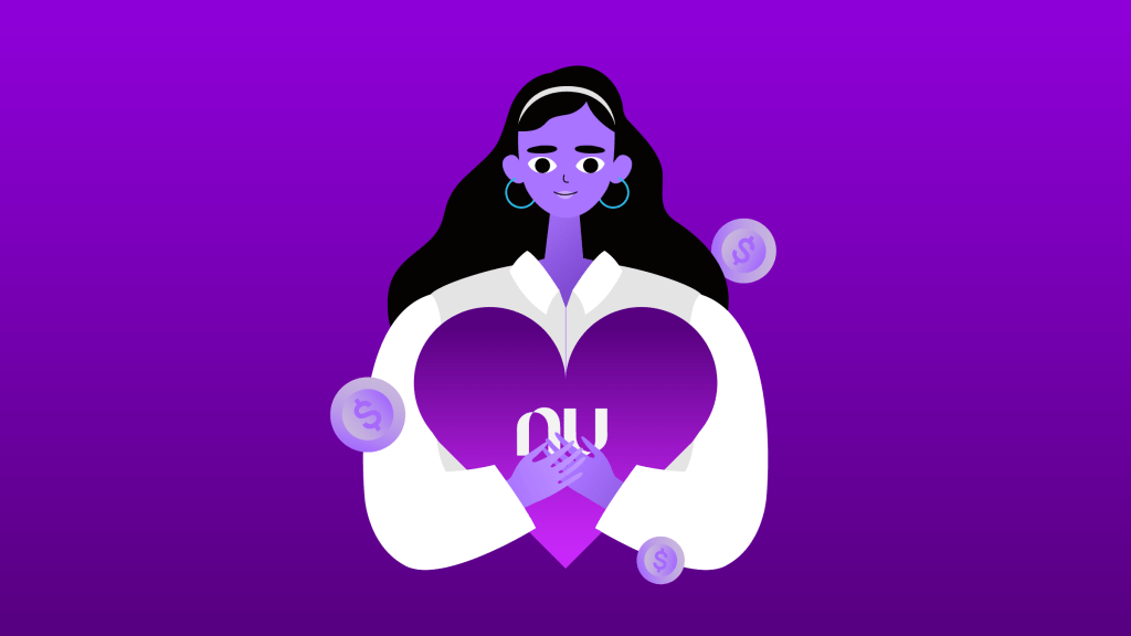 ¿Cuánto te cuesta celebrar San Valentín con tu pareja? Ilustración de mujer con un corazón de Nu ¿Cuánto te cuesta celebrar San Valentín con tu pareja?