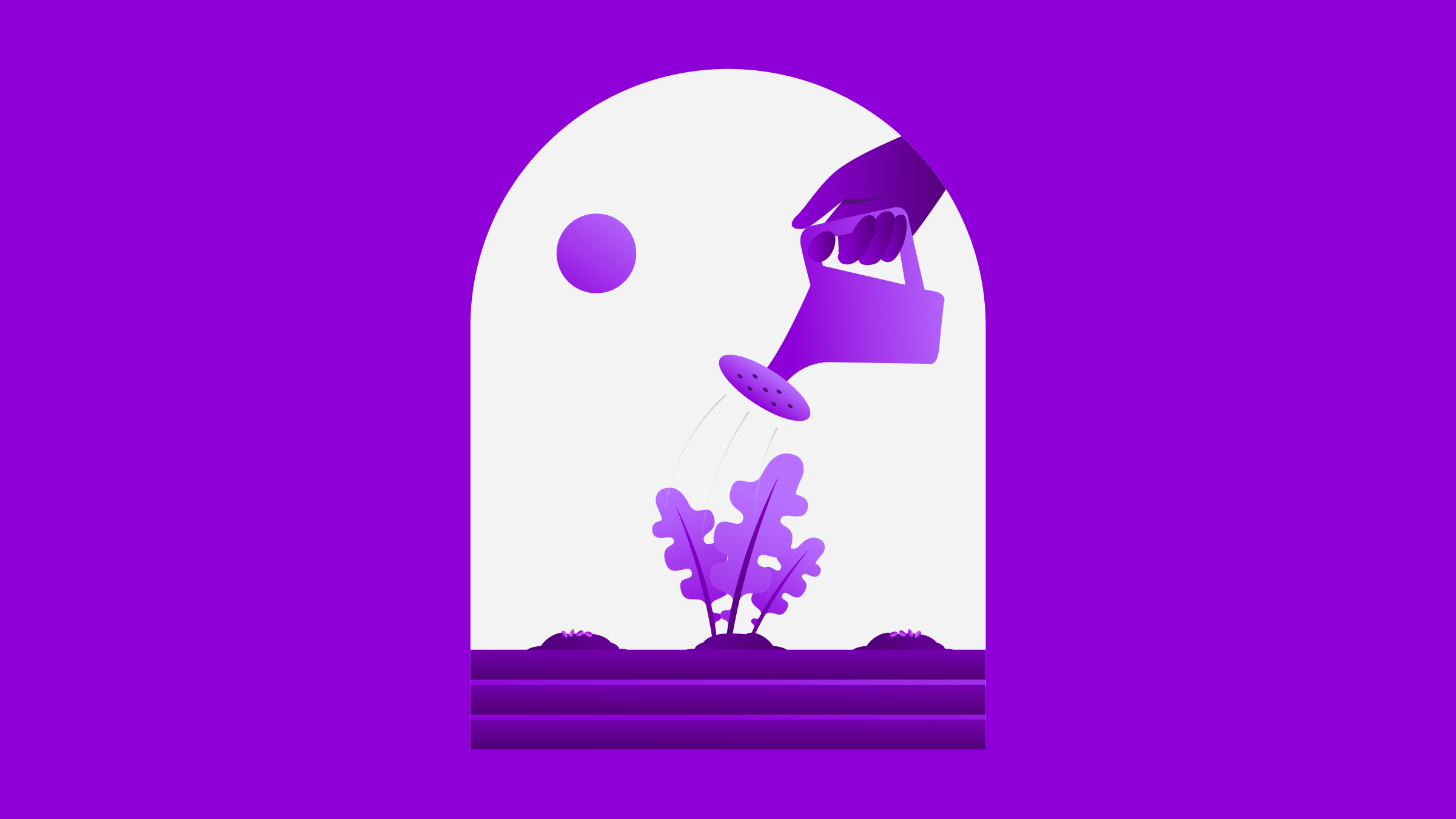 Ilustración de persona cuidando la huerta. Descubre cuánto te cuesta empezar una huerta en casa.