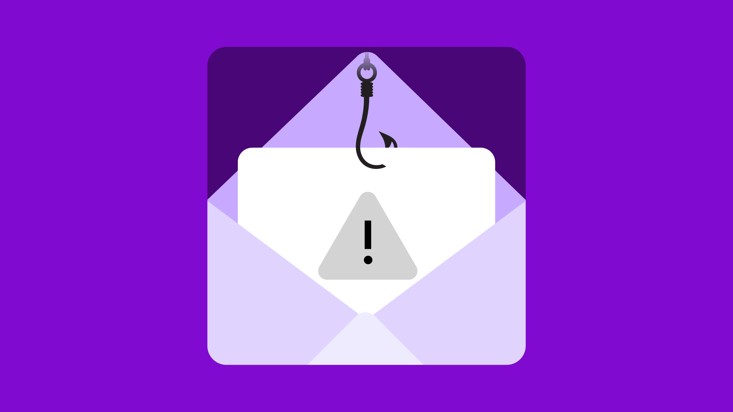 Ilustración de correo con el signo de advertencia. ¿Estafa laboral? Así puedes identificarla