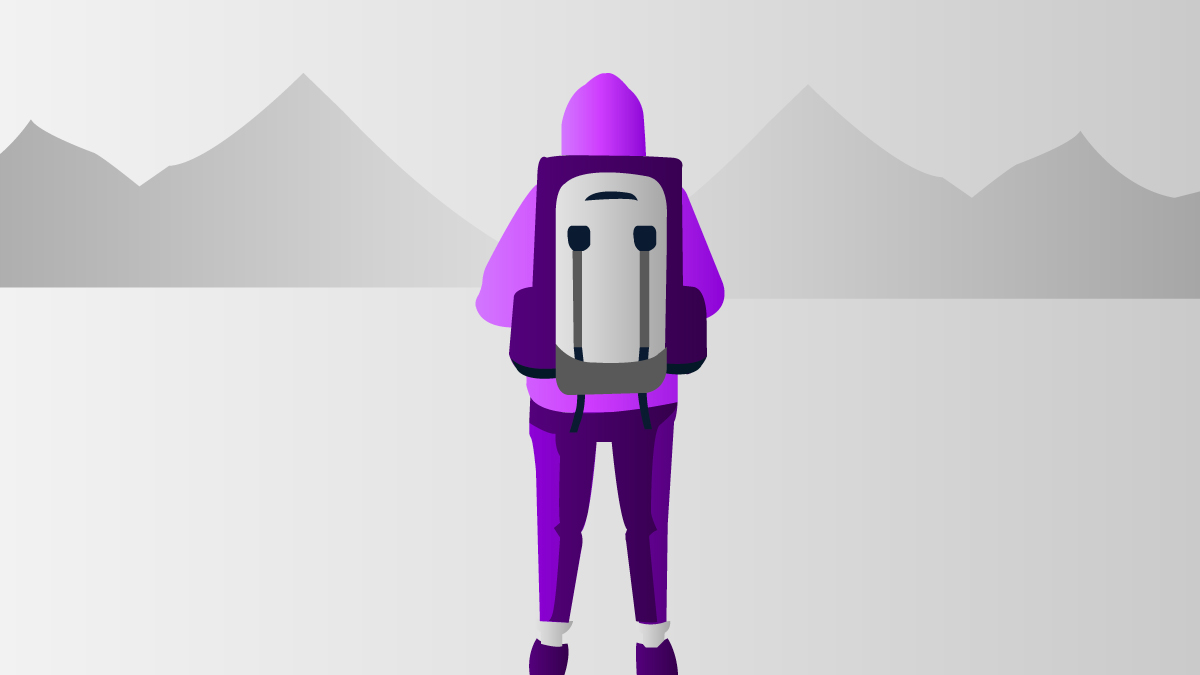 Ilustración de mochilero viajando. ¿Cuánto cuesta viajar de mochilero por Latinoamérica?