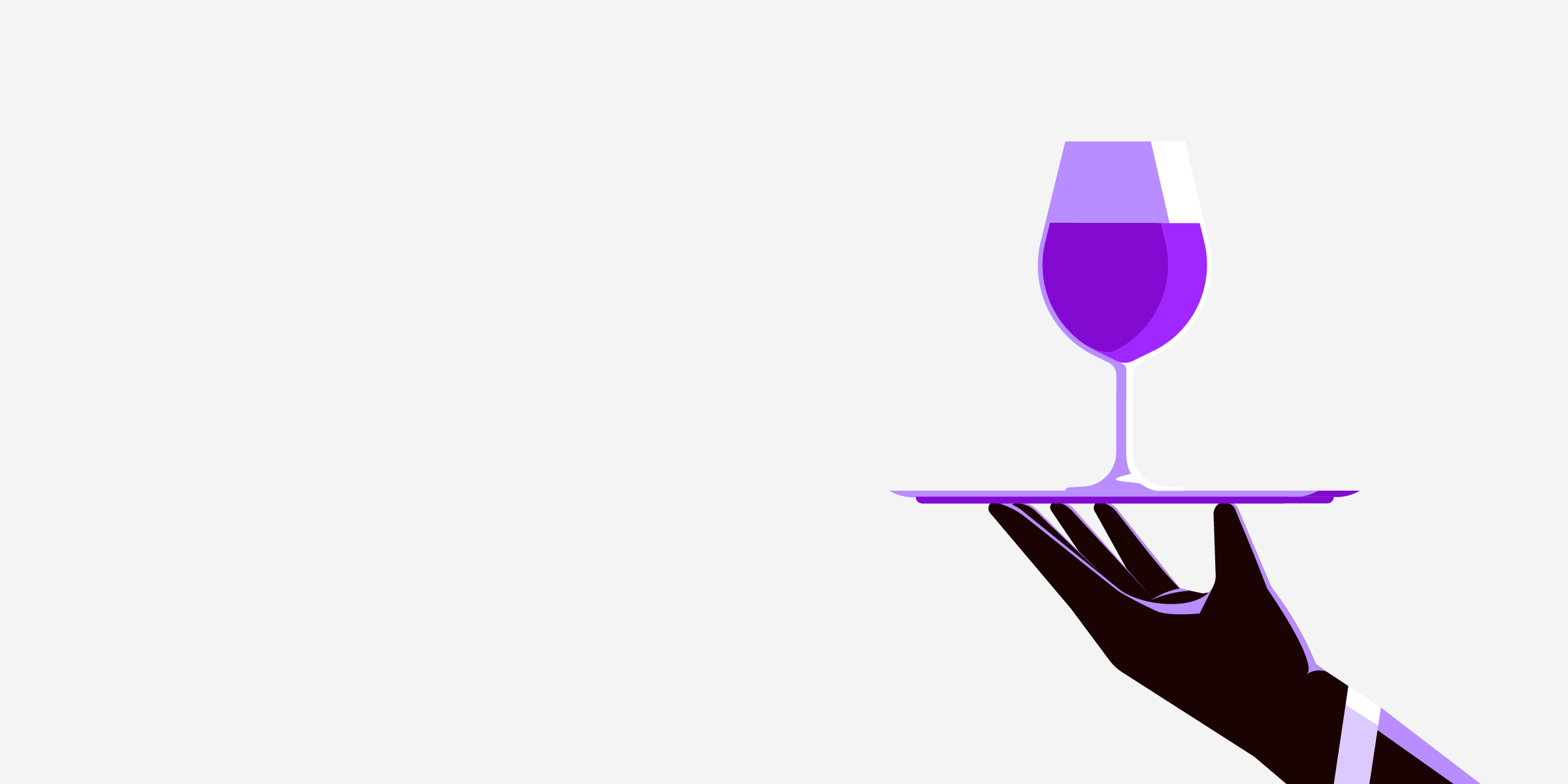 Ilustración de mesero con una copa de vino. Catar vinos ¿de dónde viene y cuánto cuesta aprender?