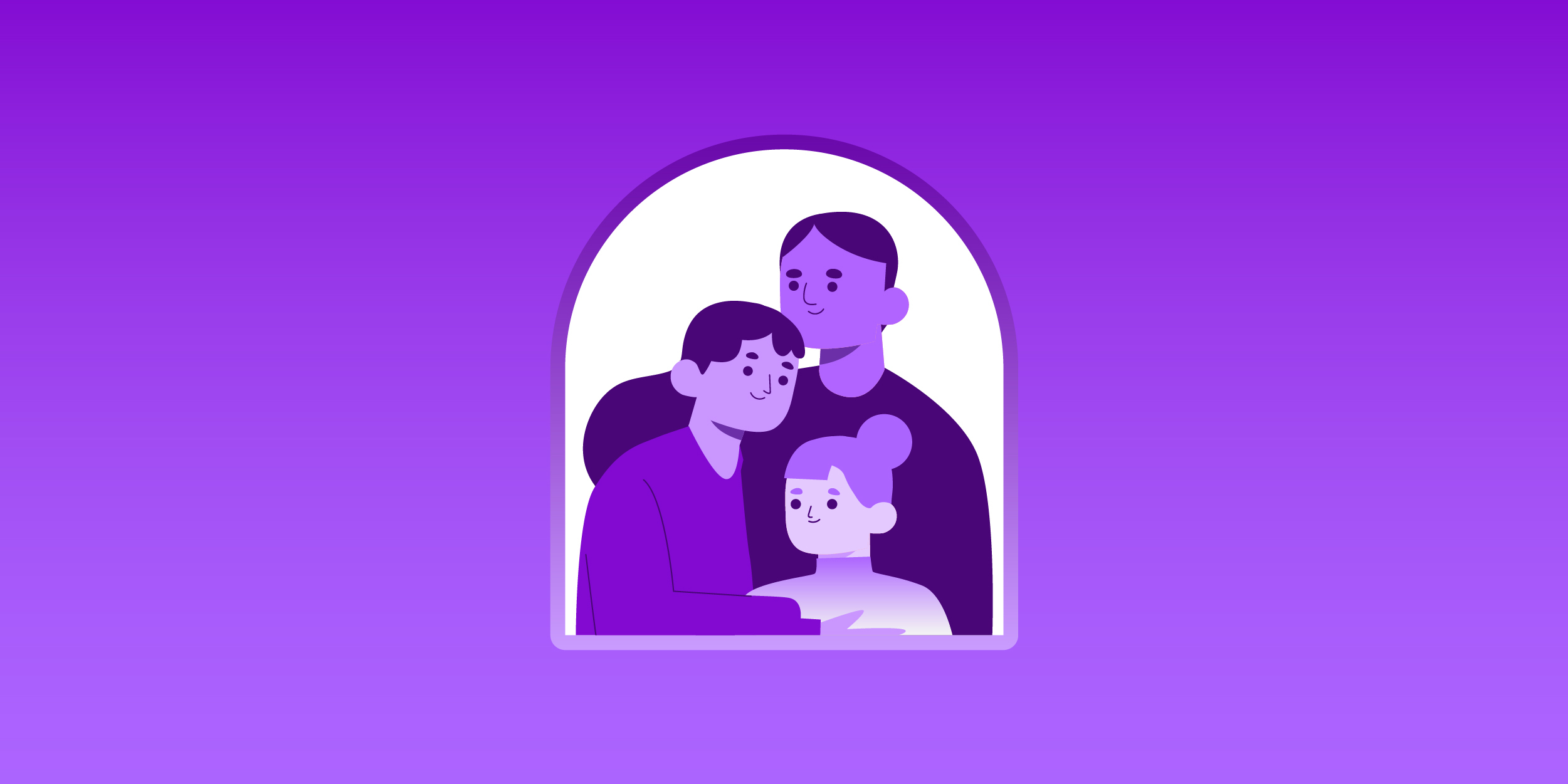 Ilustración de familia feliz. ¿Para qué sirven realmente las cajas de compensación?