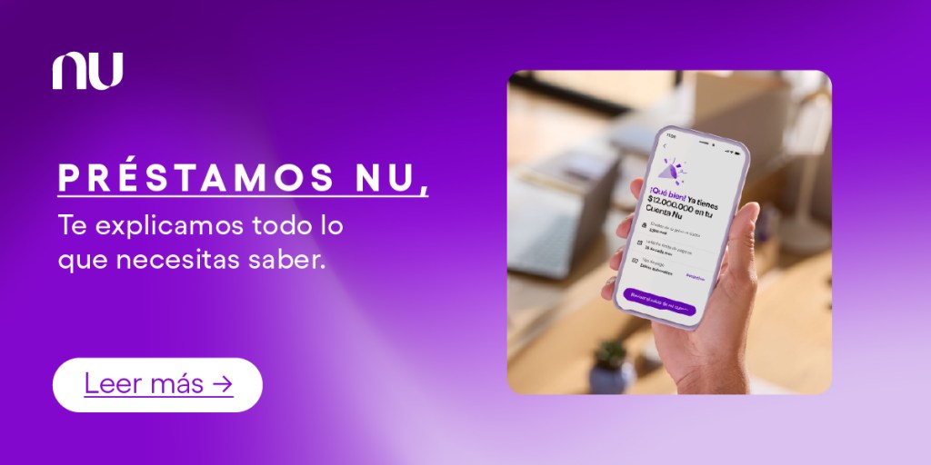 Imagen con las palabras, prestamo, nu, cuota, interés. Conceptos financieros de tu Préstamo en Nu.
