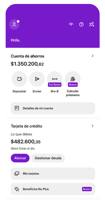 Gif con los pasos para acceder a un Préstamo Nu