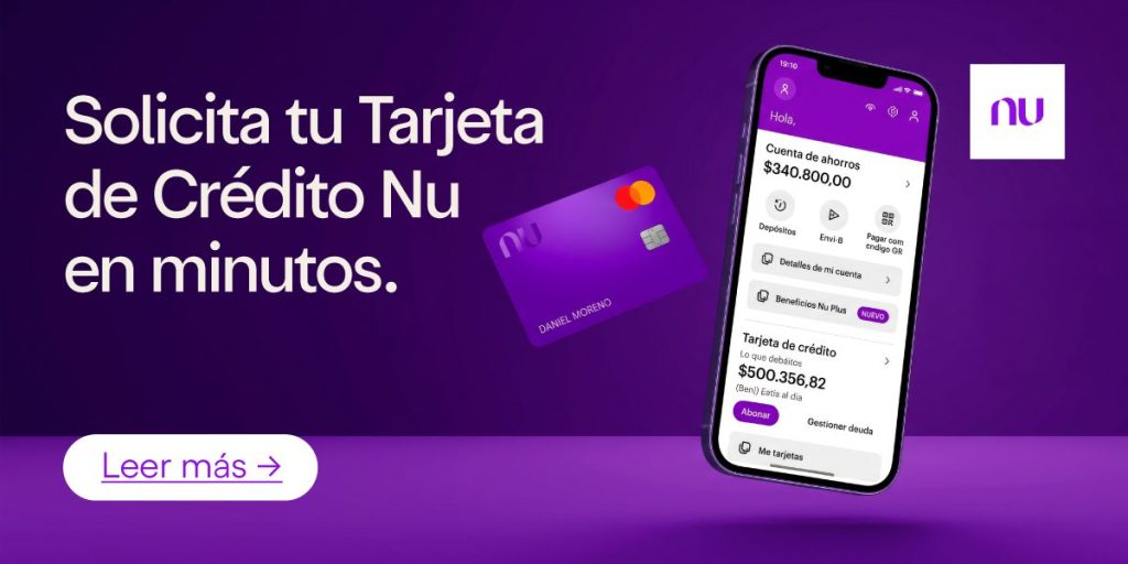 Imagen de la app de Nu. Solicita tu Tarjeta de Crédito Nu