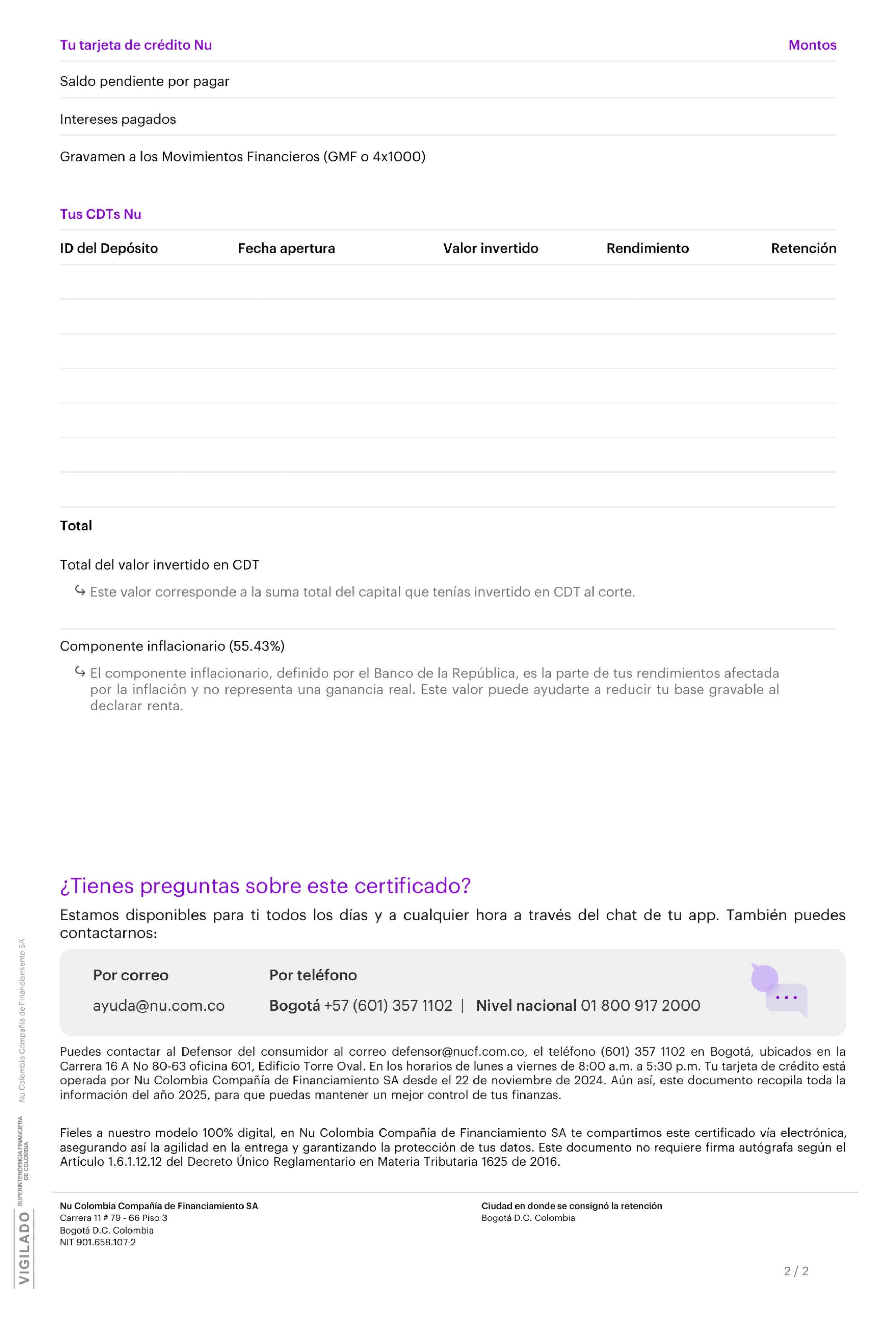 Certificado anual 2025 | página 2