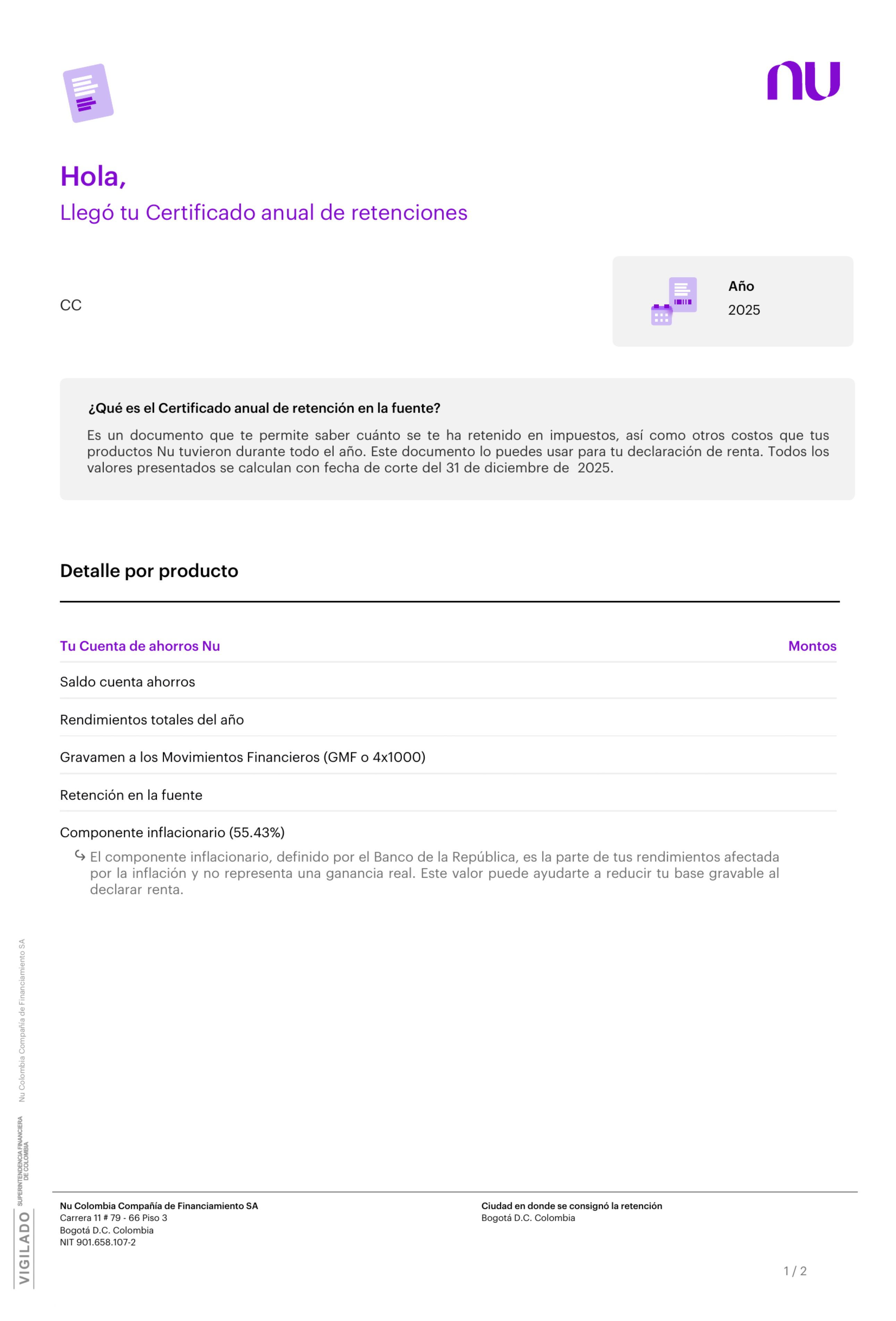 Certificado anual 2025 | página 1