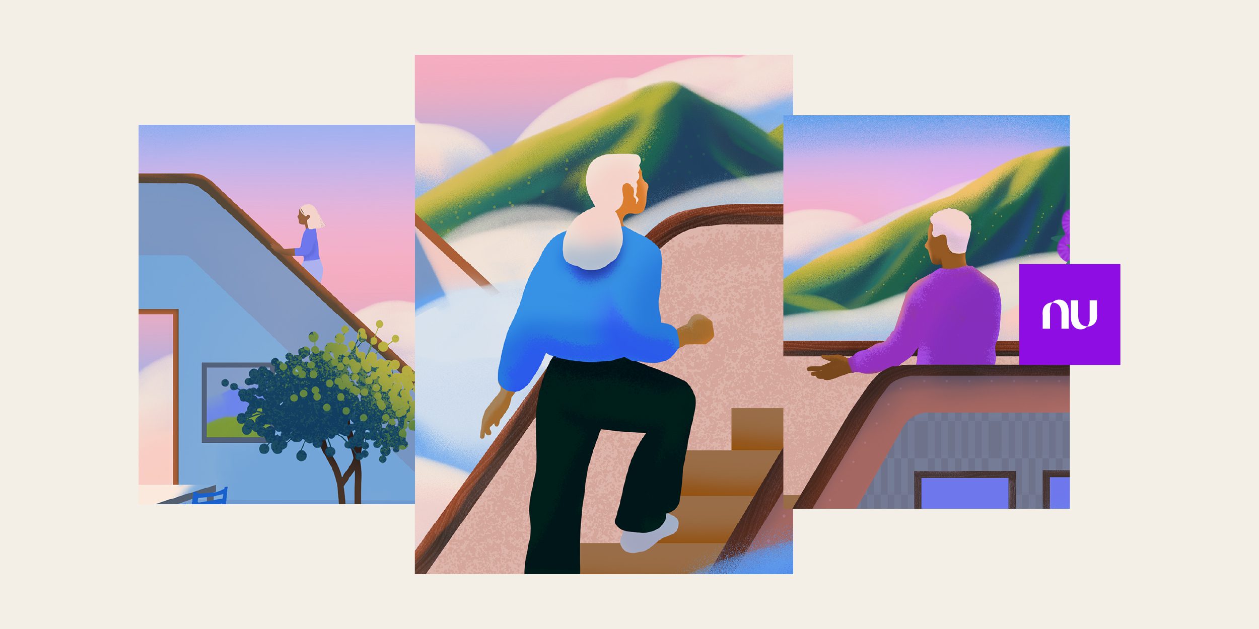 Ilustración de personas mayores descansando. ¿Cómo funcionan las pensiones en Colombia? Guía 2026