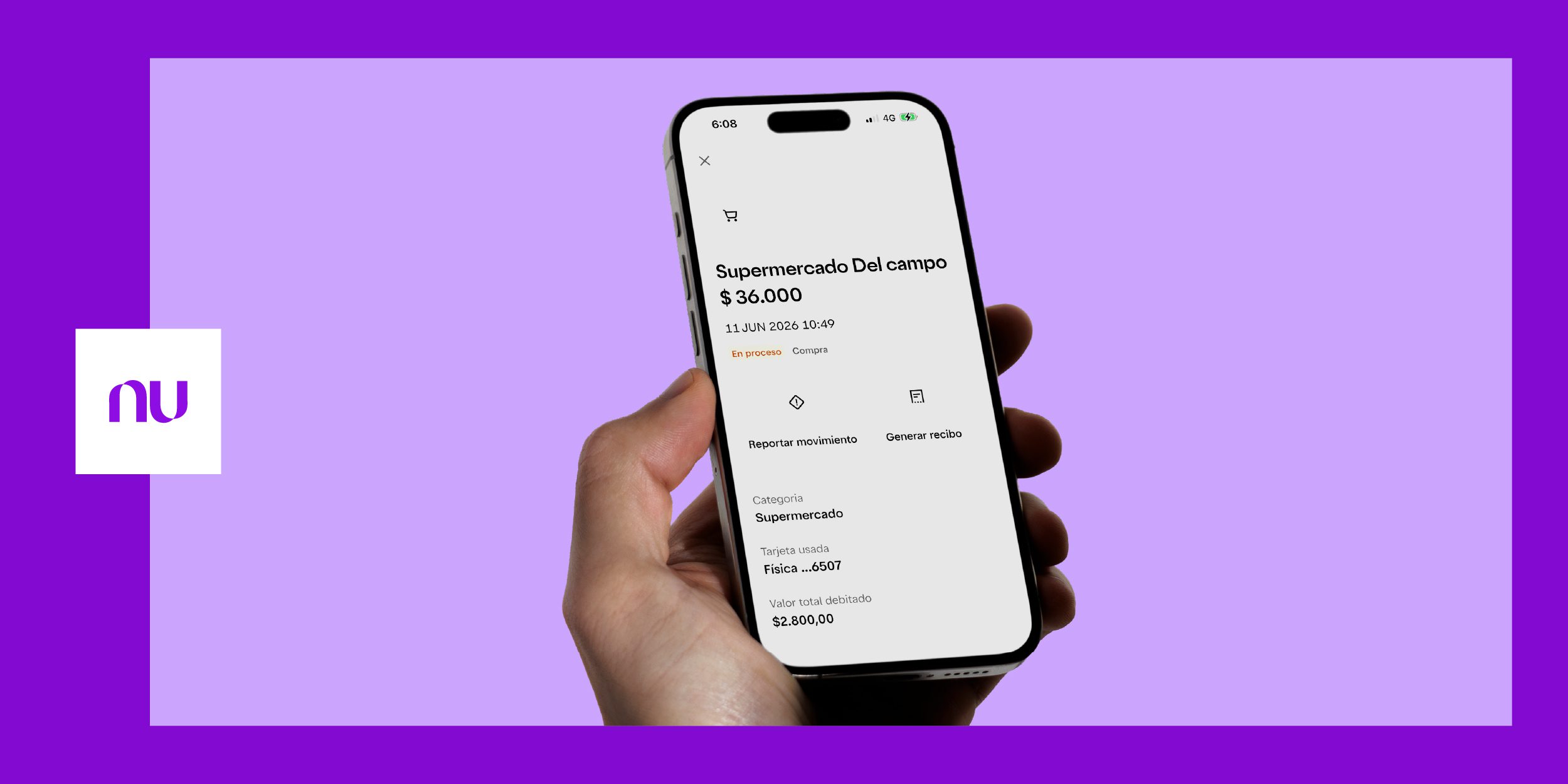 imagen de pantalla de celular con compra en proceso. ¿Qué significa compra en proceso?